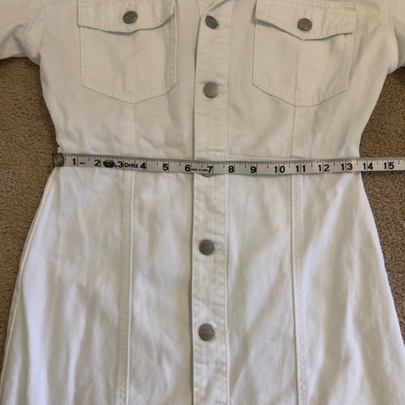 Superdown New Holland Denim Dress White Button Front Small - Picture 15 of 15